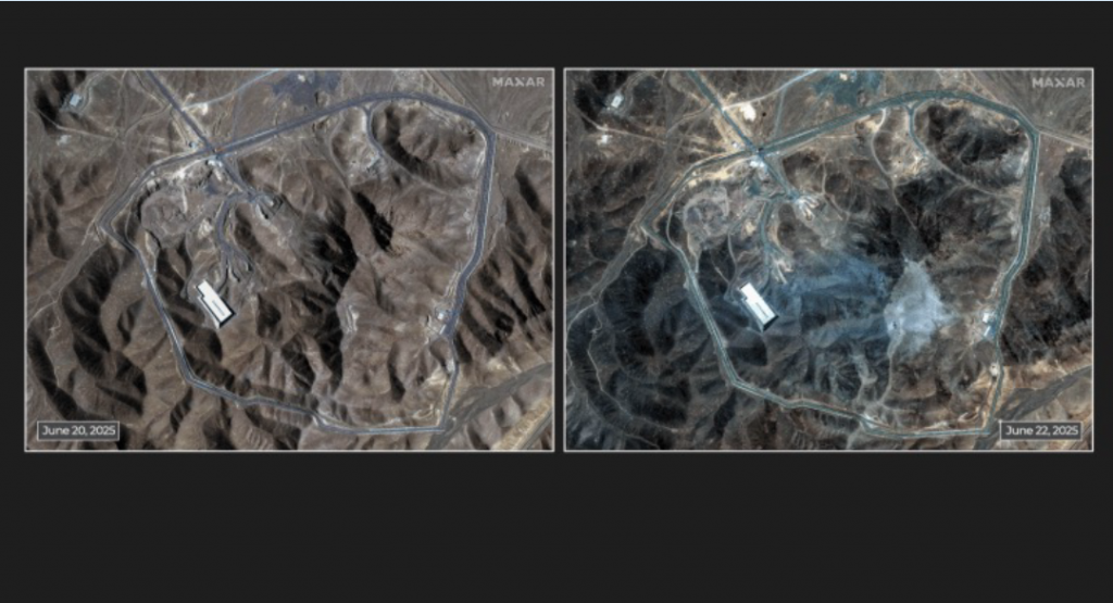 Before and After Pictures of Farlow, Iran nuclear site.